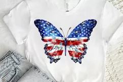 Patriotic American Flag Butterfly PNG Clipart Product Image 3