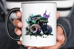 Watercolor Monster Truck PNG Clipart Product Image 3