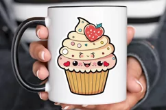 Cute Kawaii Cupcakes Valentine Stickers PNG Clipart Product Image 3
