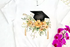 Floral Graduation Caps Sublimation PNG Clipart Product Image 3