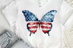 Patriotic American Flag Butterfly PNG Clipart Product Image 3