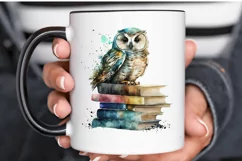 Watercolor Owl On Books PNG Clipart Product Image 3