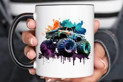 Watercolor Monster Truck PNG Clipart Product Image 3