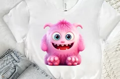 Cute Monster Watercolor Sublimation PNG Clipart Product Image 3