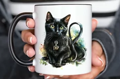 Watercolor Black Cat Nurse png clipart Product Image 3