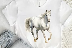Beautiful White Horse Watercolo PNG Clipart Product Image 3