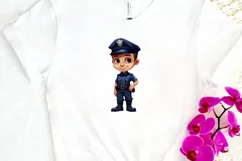 Cute Police Officer Boy PNG Clipart Product Image 3