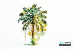 Watercolor Zipper image Palm Tree PNG Clipart Product Image 1