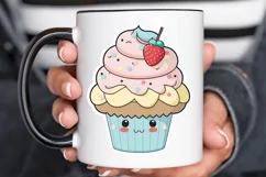 Cute Kawaii Cupcakes Valentine Stickers PNG Clipart Product Image 3