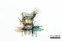 Watercolor Shot Glass PNG Clipart Product Image 1