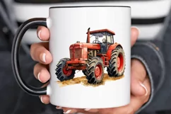 Farm Tractor Watercolor Sublimation PNG Clipart Product Image 3