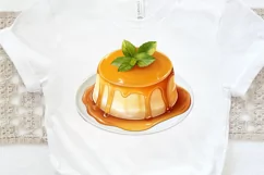 Watercolor Crème Caramel PNG Clipart Product Image 3
