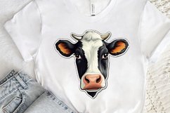 Funny Cow Face Sticker PNG Clipart Product Image 3