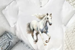 Beautiful White Horse Watercolo PNG Clipart Product Image 3