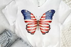 Patriotic American Flag Butterfly PNG Clipart Product Image 3