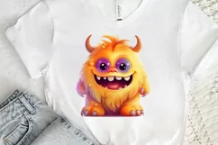 Cute Monster Watercolor Sublimation PNG Clipart Product Image 3