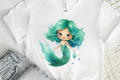 Cute Mermaid Watercolor PNG Clipart Product Image 3