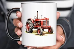 Farm Tractor Watercolor Sublimation PNG Clipart Product Image 3