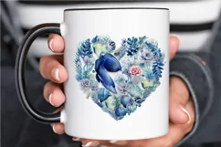 Ocean Heart Watercolor Sublimation PNG Clipart Product Image 3