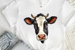 Funny Cow Face Sticker PNG Clipart Product Image 3
