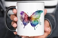Watercolor Rainbow Butterflie PNG Clipa Product Image 3