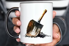 Watercolor Miner Pick Shovel PNG Clipart Product Image 3