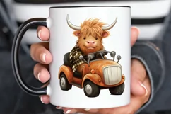 Cute Highland Cow Sublimation PNG Clipart Product Image 3