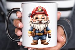 Funny Fireman Gnome Sublimation PNG Clipart Product Image 3