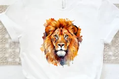 Watercolor Lion Wall Art PNG Clipart Product Image 3