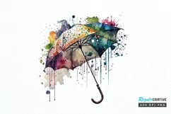 Watercolor Umbrella PNG Clipart Product Image 1