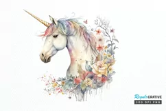 Watercolor Cute Unicorn PNG Clipart Product Image 1