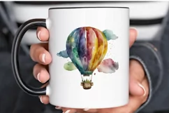 Watercolor Hot Air Balloon PNG Clipart Product Image 3