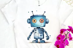 Robot Boy Watercolor Sublimation PNG Clipart Product Image 3