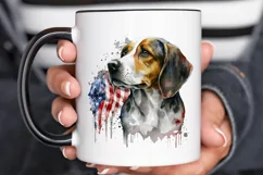 Watercolor Patriotic Dog PNG Clipart Product Image 3