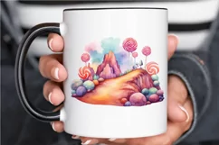 Watercolor Candy Planet Landscape PNG Clipart Product Image 3