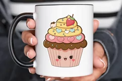 Cute Kawaii Cupcakes Valentine Stickers PNG Clipart Product Image 3