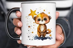 Watercolor cute animal superstar PNG Clipa Product Image 3