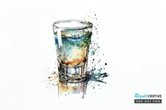 Watercolor Shot Glass PNG Clipart Product Image 1