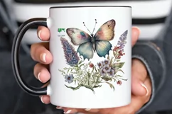 Retro Butterfly Floral clipart png clipart Product Image 3
