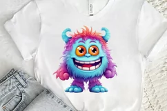 Cute Monster Watercolor Sublimation PNG Clipart Product Image 3