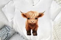 Baby Highland Cow Illustrations PNG Clipart Product Image 3