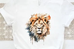 Watercolor Lion Wall Art PNG Clipart Product Image 3