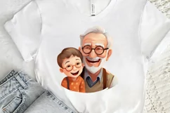 Happy Grandpa and Grandson PNG Clipart Product Image 3