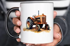Farm Tractor Watercolor Sublimation PNG Clipart Product Image 3