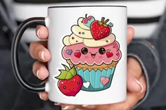 Cute Kawaii Cupcakes Valentine Stickers PNG Clipart Product Image 3