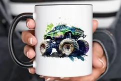Watercolor Monster Truck PNG Clipart Product Image 3