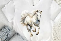 Beautiful White Horse Watercolo PNG Clipart Product Image 3