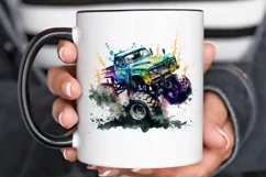 Watercolor Monster Truck PNG Clipart Product Image 3