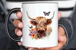 Cute Highland Cow Sublimation PNG Clipart Product Image 3