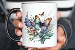 Retro Butterfly Floral clipart png clipart Product Image 3